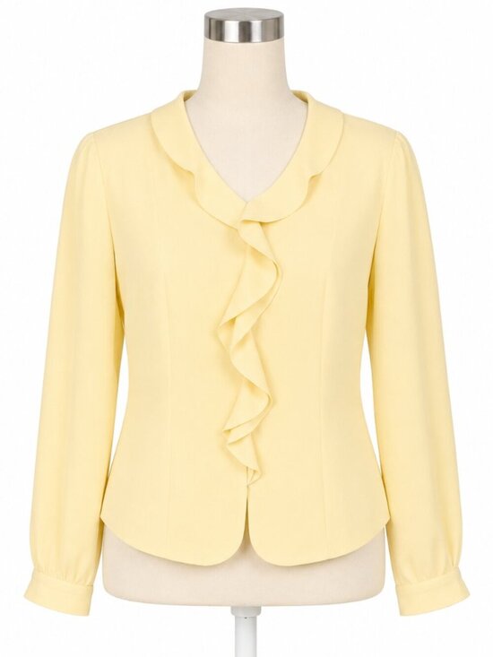 Pendleton Tops - Pendleton Yellow Ruffle Button Down Blouse Minimalist Sz 6